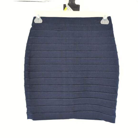 Express Dark Indigo Blue High-Waist Bandage Bodycon Pencil Skirt - Size 6 - NWT - Picture 4 of 14